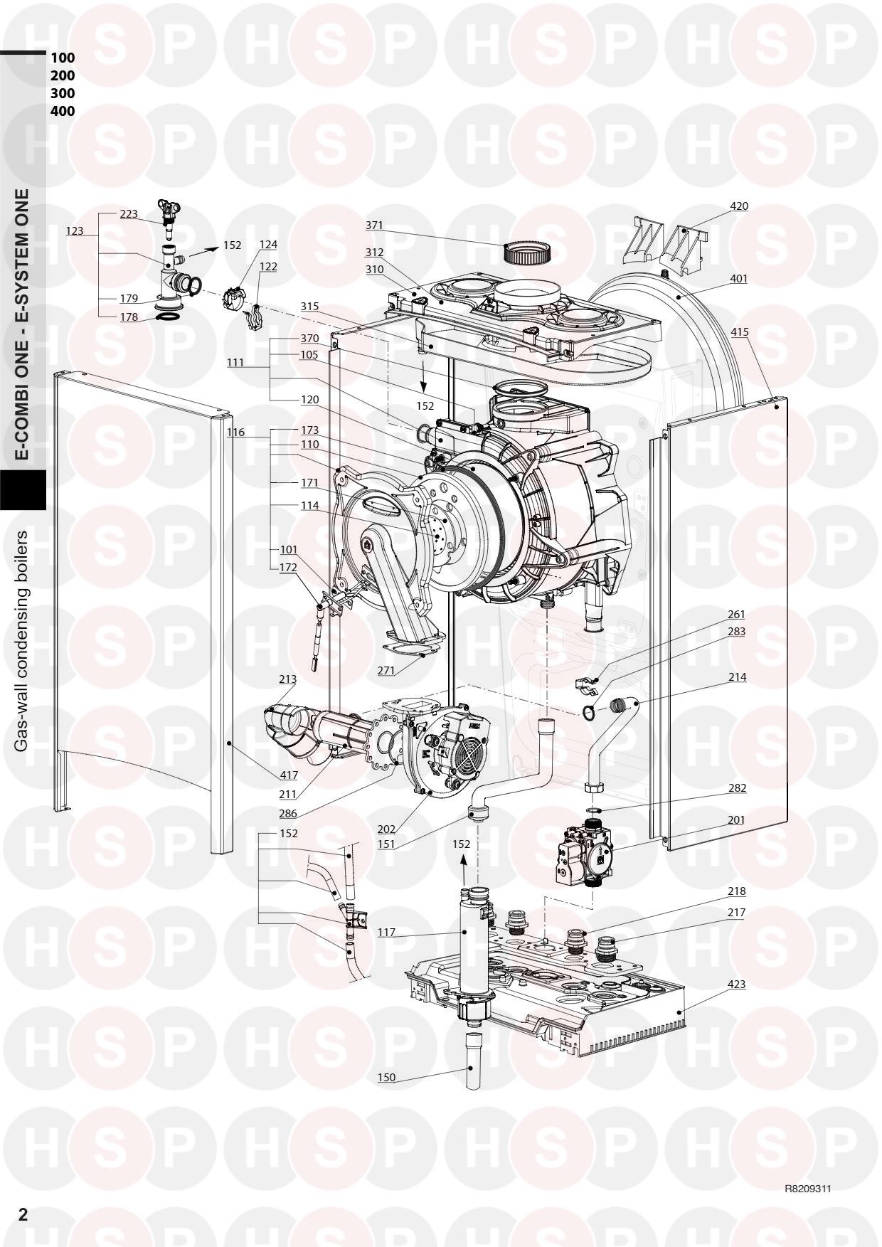 Ariston E Combi One 24 (Burner And Fan)Diagram | Heating Spare Parts